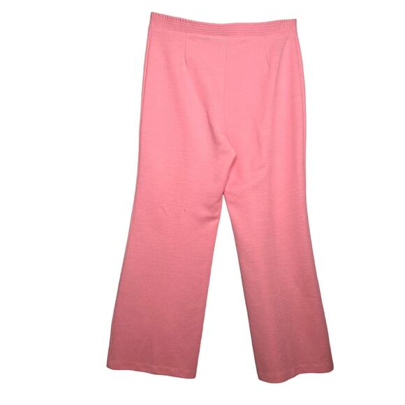 Vintage 70s Size Large Pink Polyester Pants Faux Fly Stretch Waist Disco - Picture 2 of 8